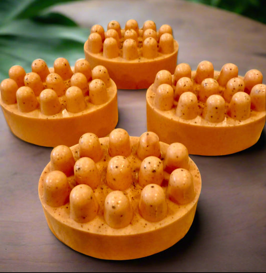 Spiced Orange & Cedar Soap Massage Bar - Goat Milk, Colloidal Oatmeal, Vitamin C